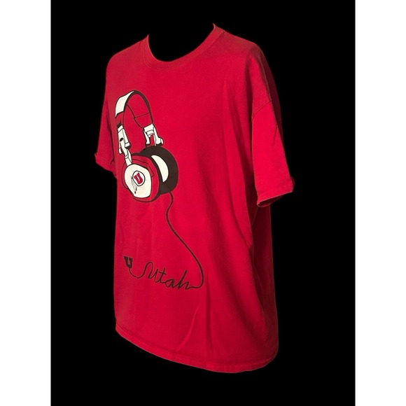 University of Utah Utes Headphones Fahrenheit 212 T Shirt Mens XL Red - Picture 4 of 6